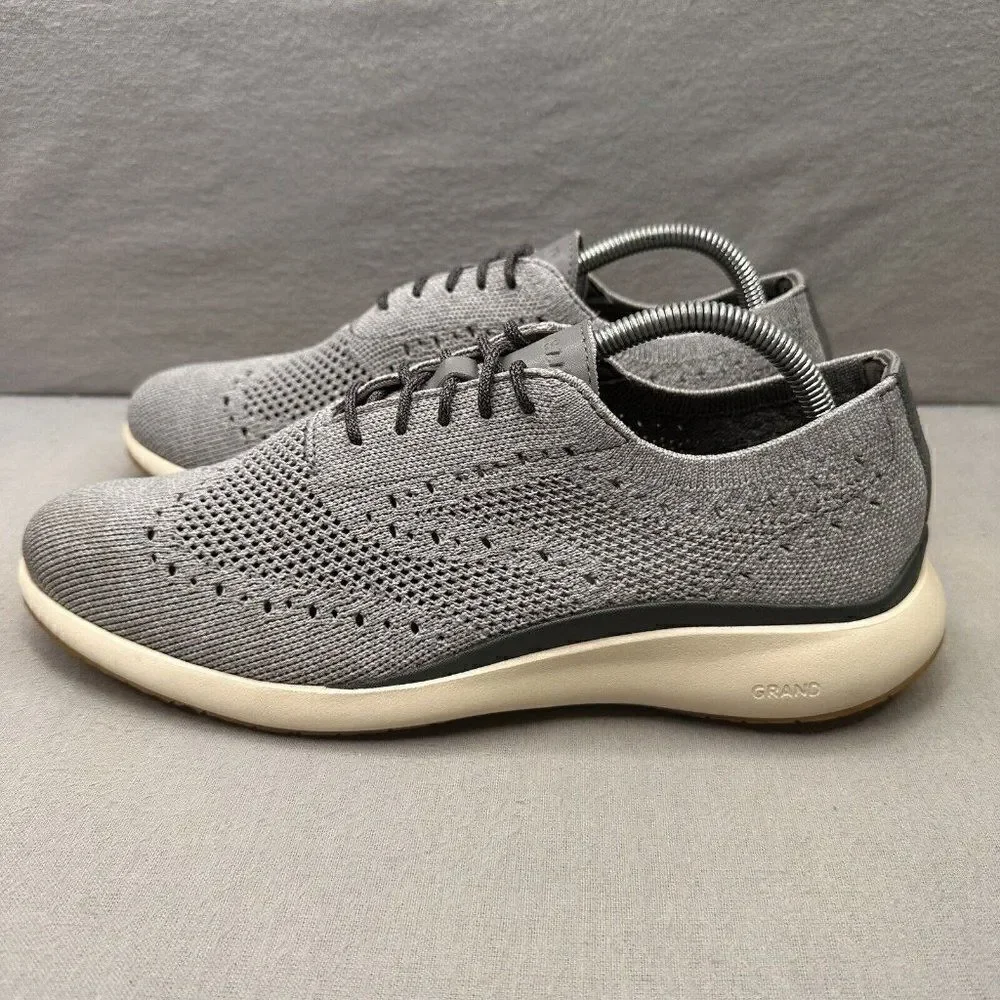 Cole Haan Grand Troy Mens Size 9‎ (M) Wingtip Oxford Cool Gray Knit Casual Dress